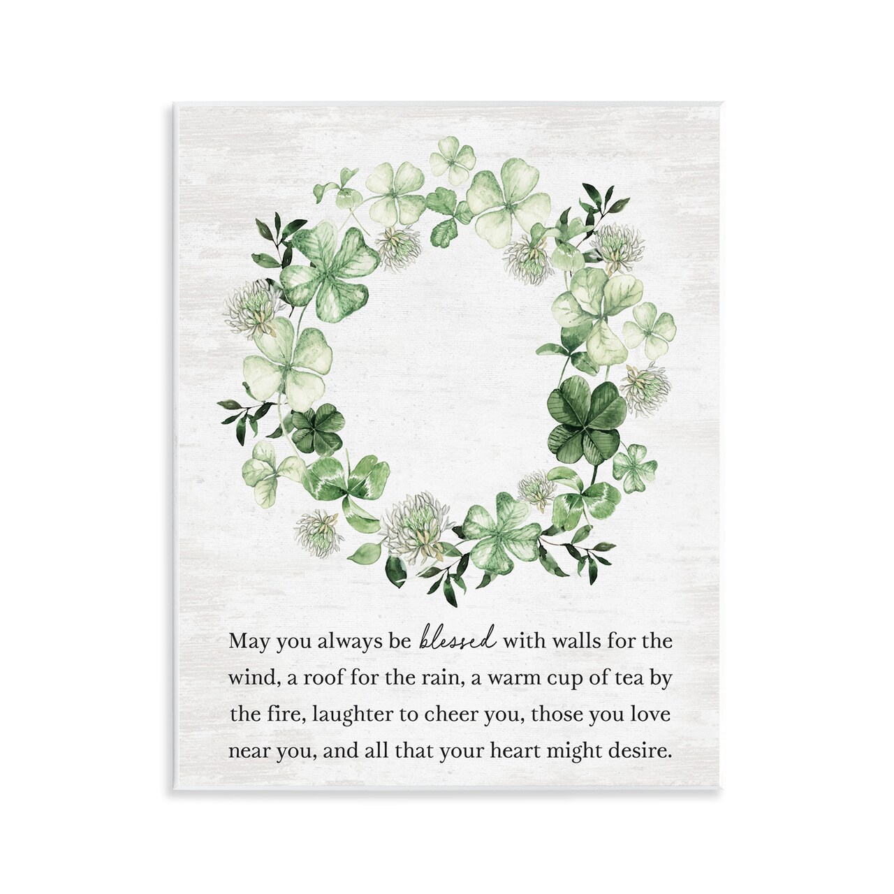 Stupell Industries Blessed Irish Clover Wreath Wall Plaque Art, design by Lettered and Lined